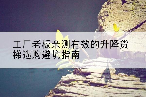 南安升降货梯怎么选-工厂老板亲测有效的升降货梯选购避坑指南